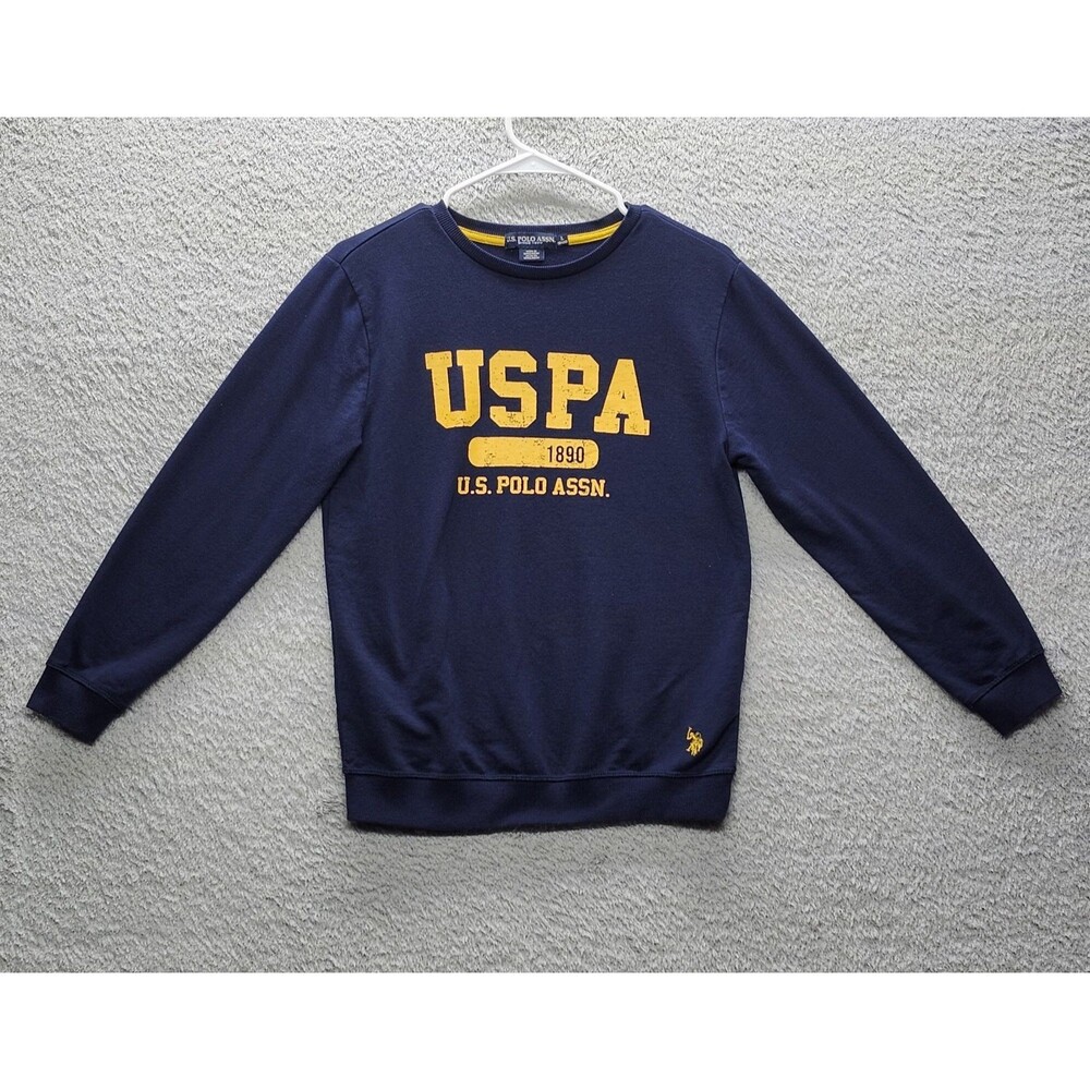 U.S. Polo Assn. Boy's Navy Blue Horse Logo Sweater Size Large